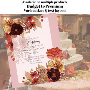 BUDGET FALL Floral Wedding Invitations - Dusky Flyer