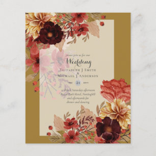 BUDGET FALL Floral Wedding Invitations - Dusky Flyer