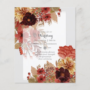 BUDGET FALL Floral Wedding Invitations - Dusky Flyer