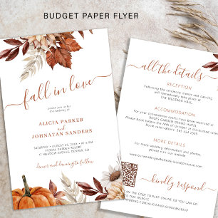 Budget fall in love all in one wedding invitation flyer