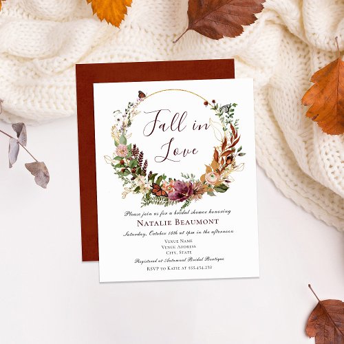 Budget Fall in Love Floral Greenery Bridal Shower 