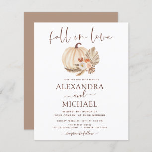 Budget Fall in Love Wedding Pampas Grass Pumpkin