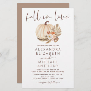 Budget Fall in Love Wedding Pampas Grass Pumpkin