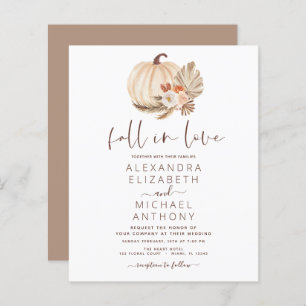 Budget Fall in Love Wedding Pampas Grass Pumpkin