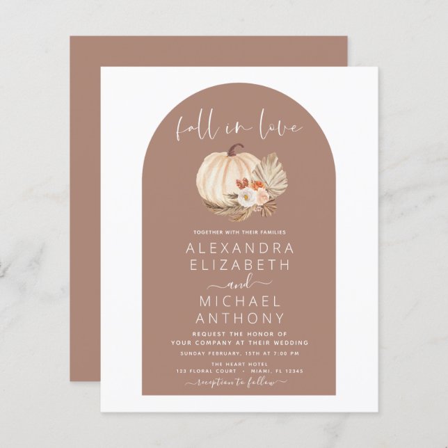 Budget Fall in Love Wedding Terracotta (Front/Back)