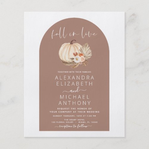 Budget Fall in Love Wedding Terracotta Flyer