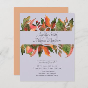 Budget Fall Leaves Wedding by invitationz at Zazzle