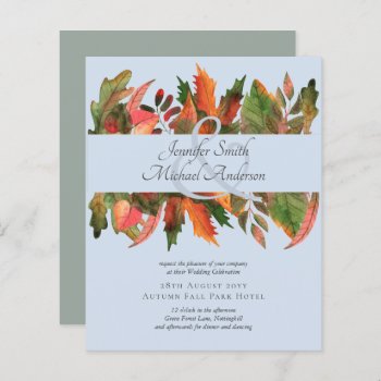Budget Fall Leaves Wedding by invitationz at Zazzle