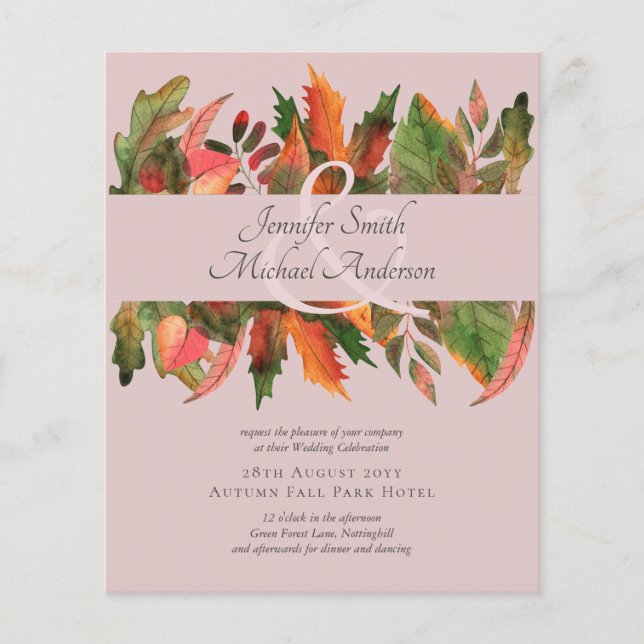 BUDGET Fall Leaves Wedding Flyer (Front)