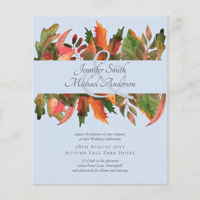 BUDGET Fall Leaves Wedding Flyer (Front)