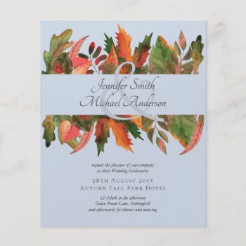 Budget Fall Leaves Wedding Flyer by invitationz at Zazzle