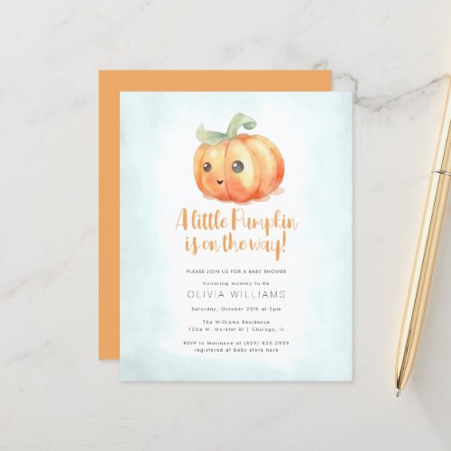 Budget Fall Little Pumpkin Boy Baby Shower