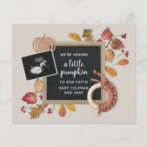 Budget Fall Pumpkin Baby Pregnancy Announcement