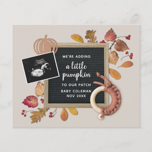 Budget Fall Pumpkin Baby Pregnancy Announcement