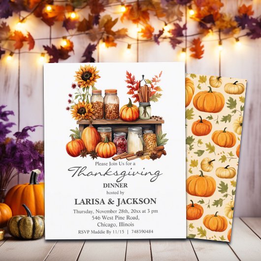 Budget Fall Richness Thanksgiving Invitation