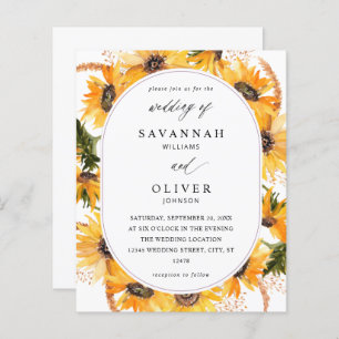 Budget Fall Sunflower Floral Wedding - White
