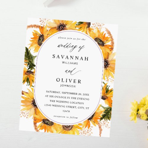 Budget Fall Sunflower Floral Wedding _ White Flyer
