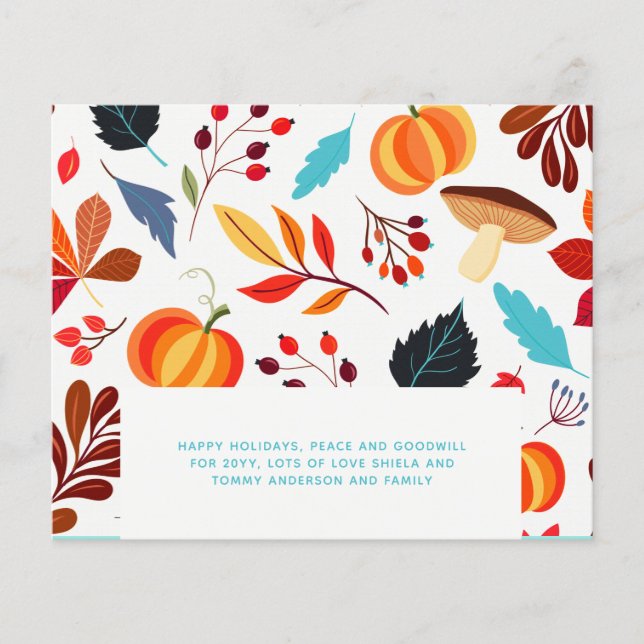 Budget Fall Thanksgiving Card Modern Pumpkins (Front)