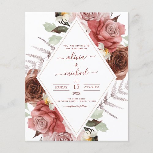 Budget Fall Wedding Autumn Floral Eucalyptus Flyer