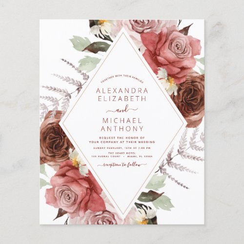 Budget Fall Wedding Autumn Floral Eucalyptus Flyer