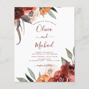 Budget Fall Wedding Burgundy Floral