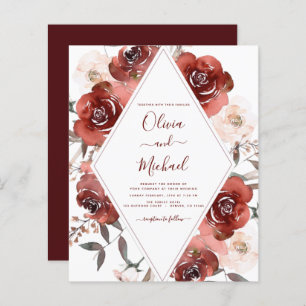 Budget Fall Wedding Burnt Orange Floral