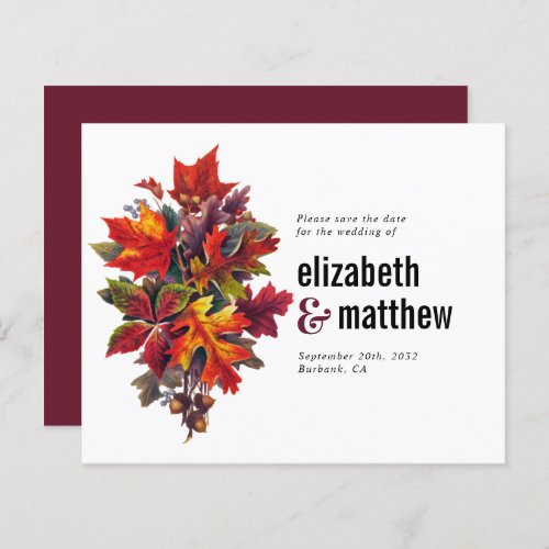 Budget Fall Wedding Save the Date