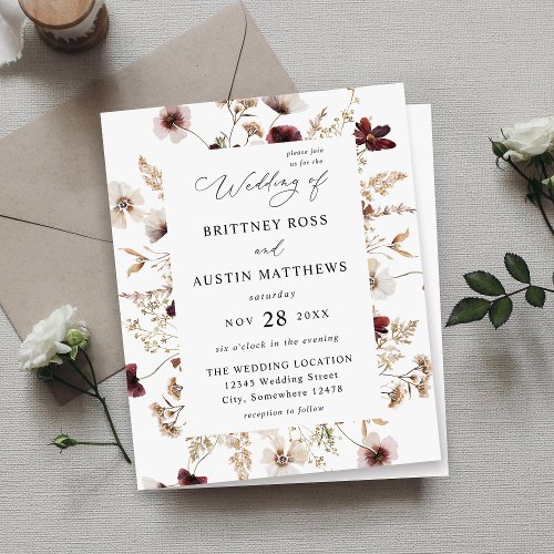 Budget Fall Wildflowers Floral Wedding