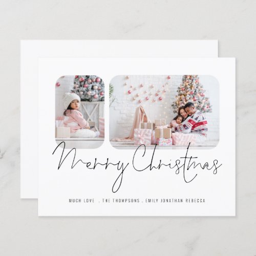 BUDGET Family 2 Photos Script Merry Christmas Card