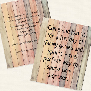 Budget Family Games Day Slogan Colored Wood