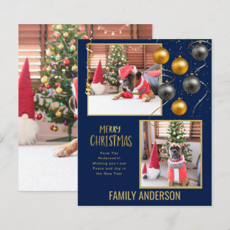 BUDGET Family PHOTO Christmas Greeting Gold