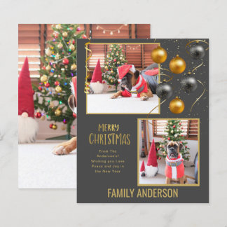 BUDGET Family PHOTO Christmas Greeting Gold