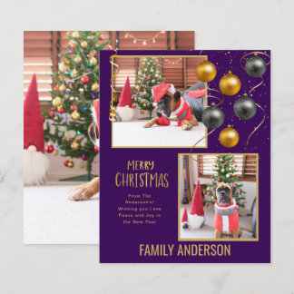 BUDGET Family PHOTO Christmas Greeting Gold