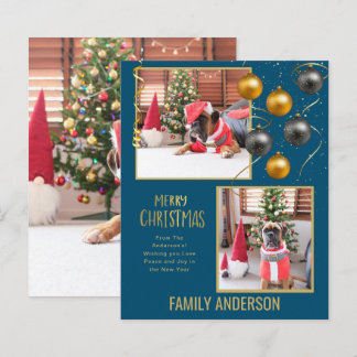 BUDGET Family PHOTO Christmas Greeting Gold