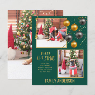BUDGET Family PHOTO Christmas Greeting Gold