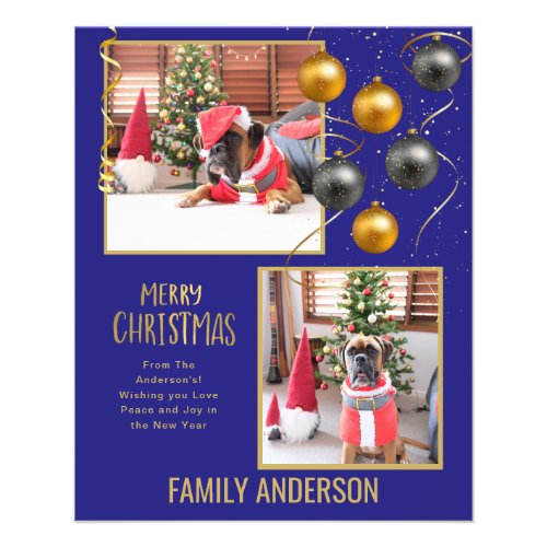 BUDGET Family PHOTO Christmas Greeting Gold Flyer