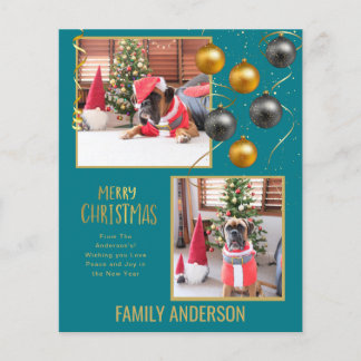 BUDGET Family PHOTO Christmas Greeting Gold Flyer
