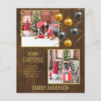 BUDGET Family PHOTO Christmas Greeting Gold Flyer