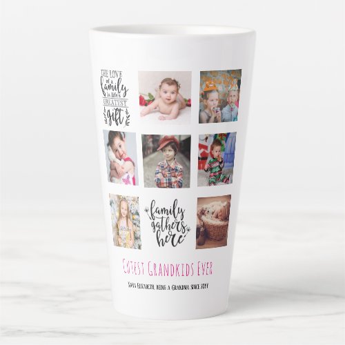 Budget Family Photo Collage Gift Grandparent Pa Ma Latte Mug