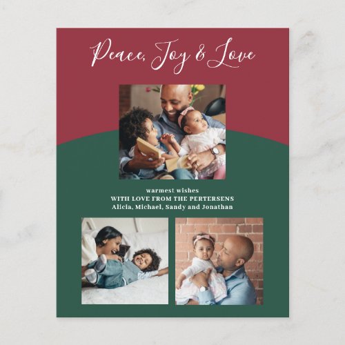 Budget family photo collage modern holiday card