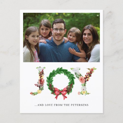 Budget family photo joy typography Christmas Flyer