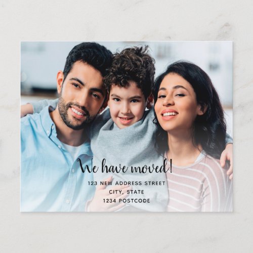 Budget family photo new home address card