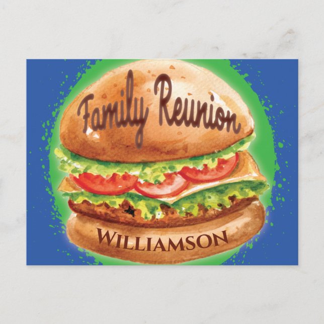 Budget Family Reunion Barbecue Picnic Invitation Postcard (Front)