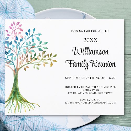 Budget Family Reunion Family Tree Invitation