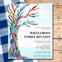 Budget Family Reunion Family Tree Invitation