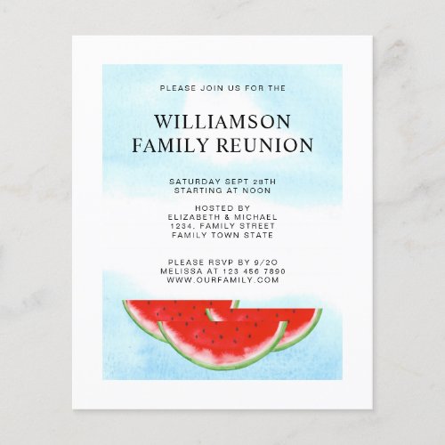  Budget Family Reunion Picnic Watermelon Invite