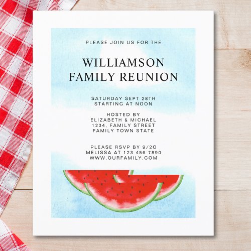  Budget Family Reunion Picnic Watermelon Invite