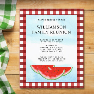  Budget Family Reunion Plaid Watermelon Invite