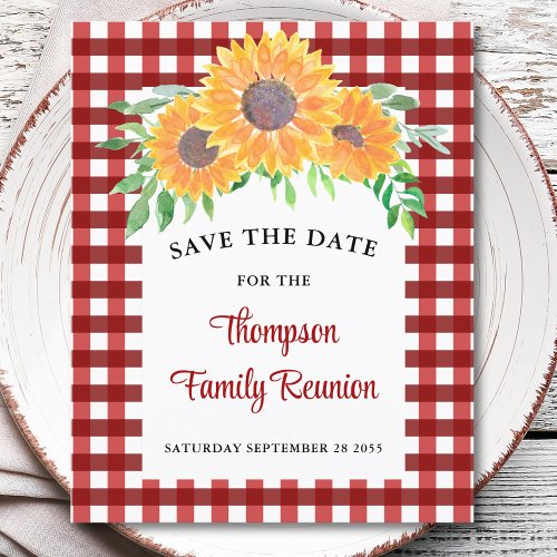 Budget Family Reunion Sunflower Save The Date Card
