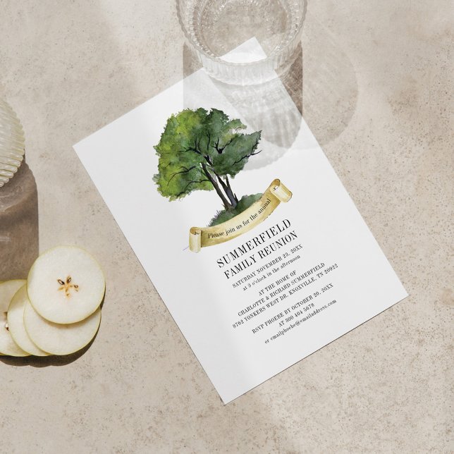 Budget Family Reunion Tree Watercolor Typography (Creator Uploaded)